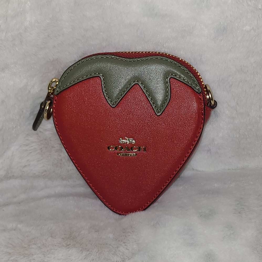 Coach Red and Green Strawberry Coin Purse